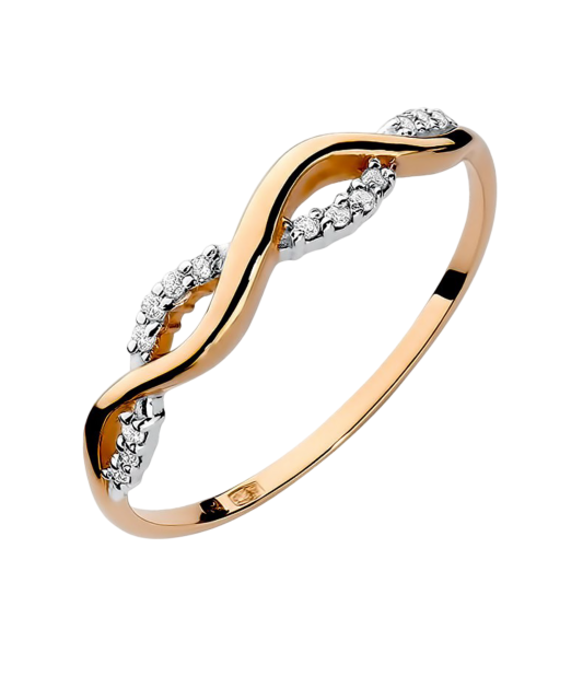 Gold ring with diamonds