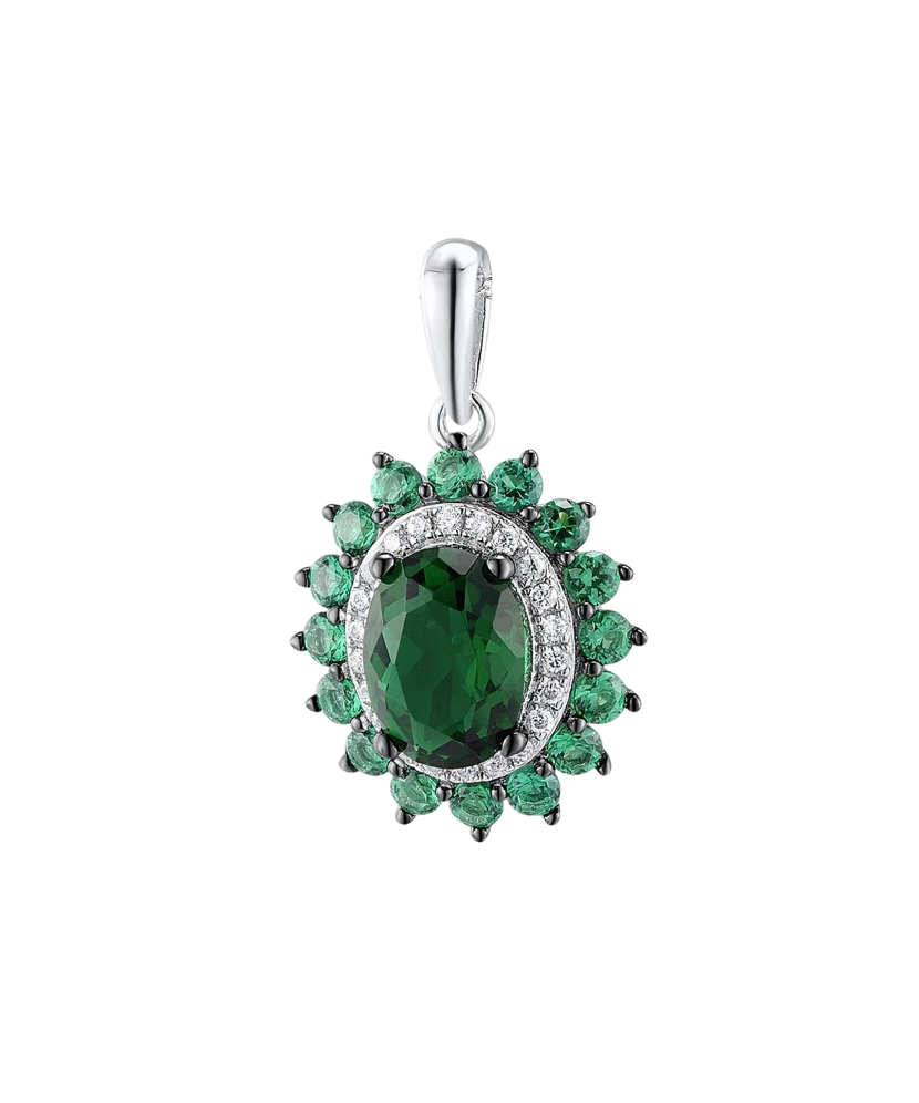 Серебряный подвеска с цирконами