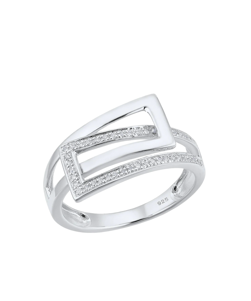 Sterling silver ring with zircons
