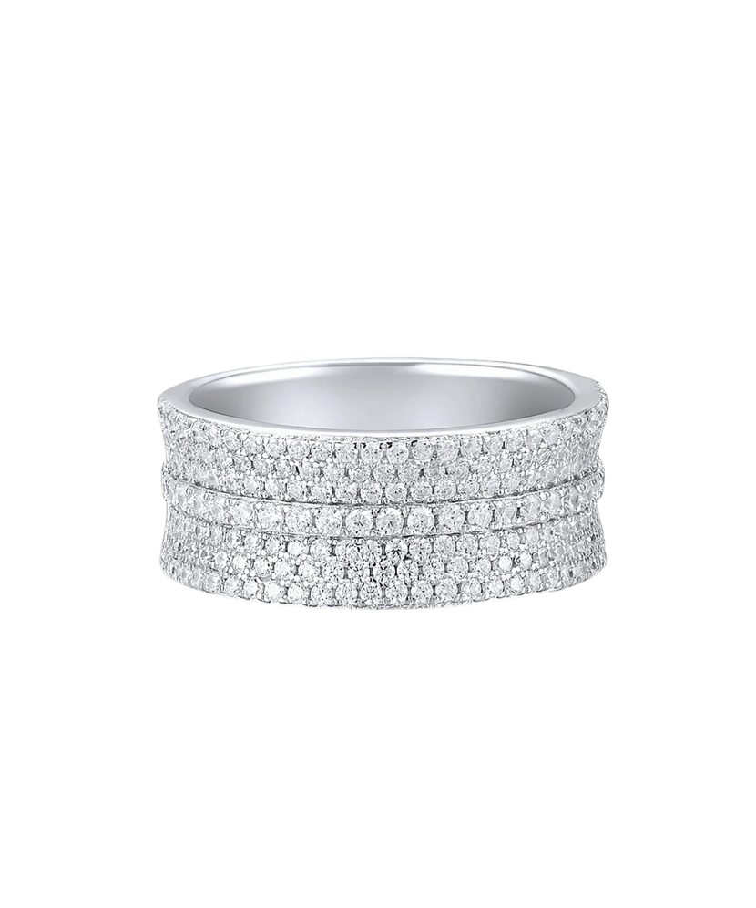 Sterling silver ring with zircons