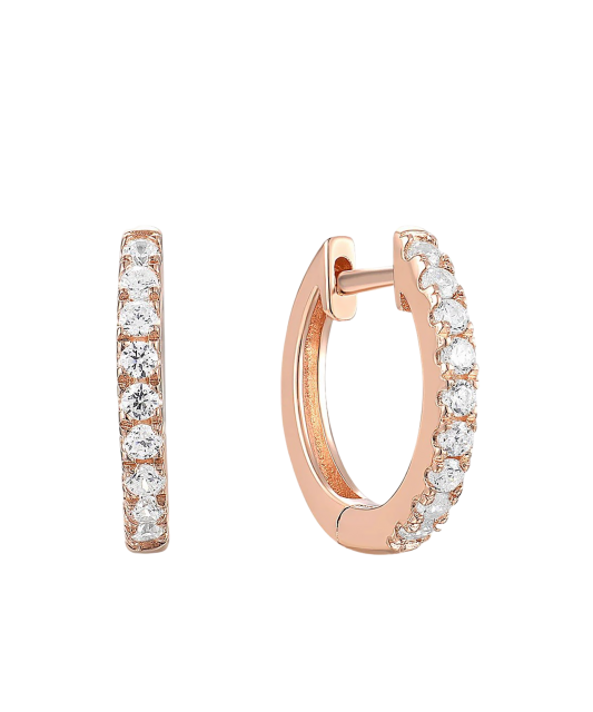 Gilded sterling silver earrings with zircons
