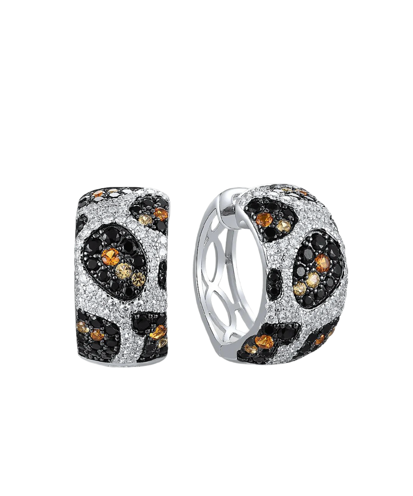 Sterling Silver earrings with zircons and spinels