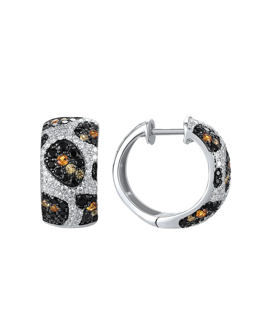 Sterling Silver earrings with zircons and spinels