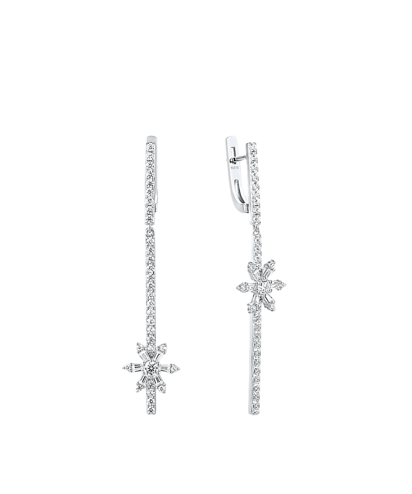 Sterling silver earrings with zircons Sterling silver earrings with zircons