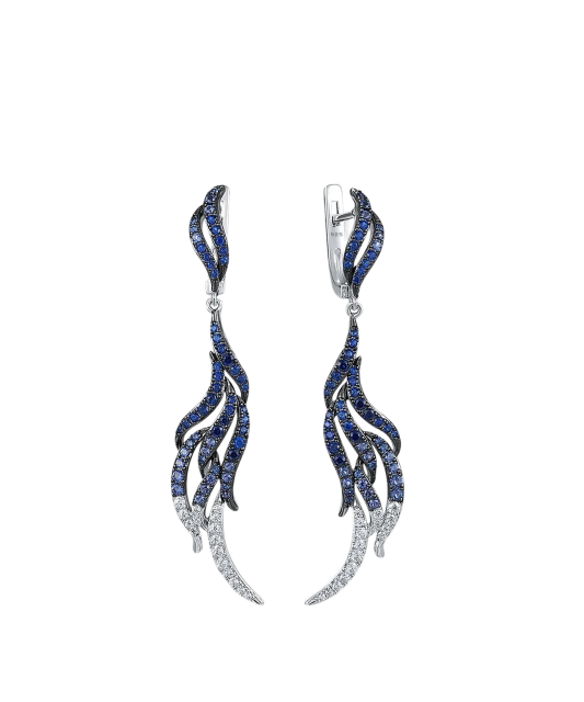 Sterling Silver earrings with zircons and spinels