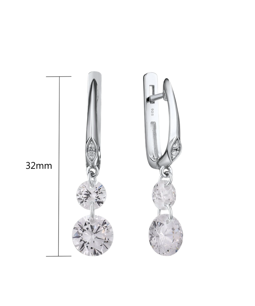 Sterling silver earrings with zircons