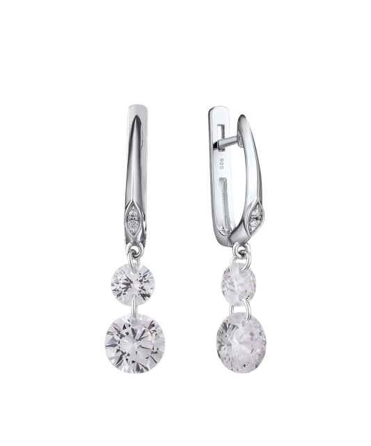 Sterling silver earrings with zircons
