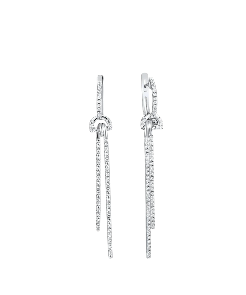 Серьги из серебра с цирконами