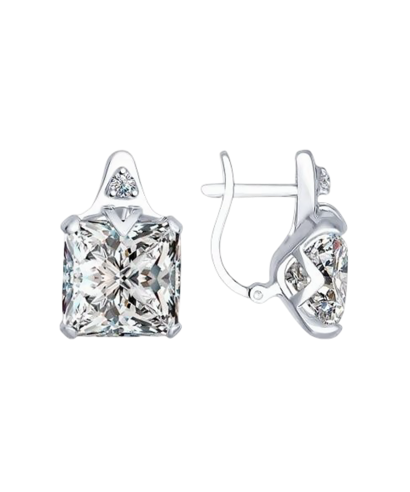 Sterling silver earrings with zircons