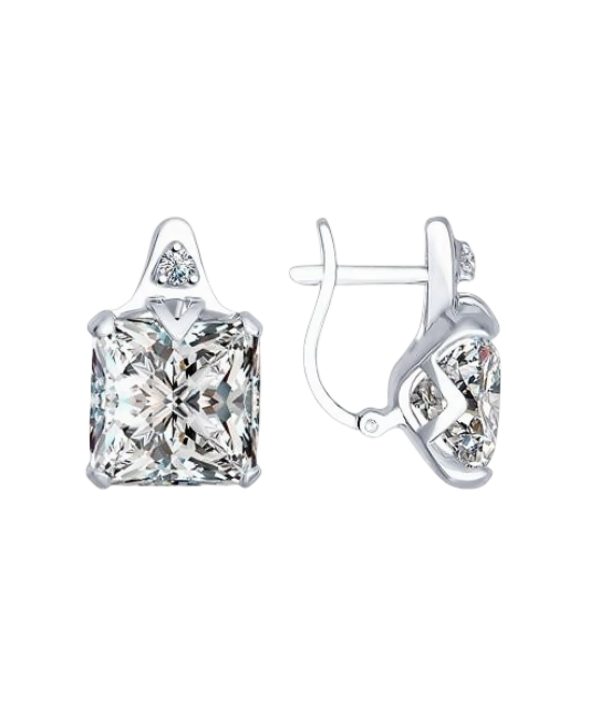 Sterling silver earrings with zircons