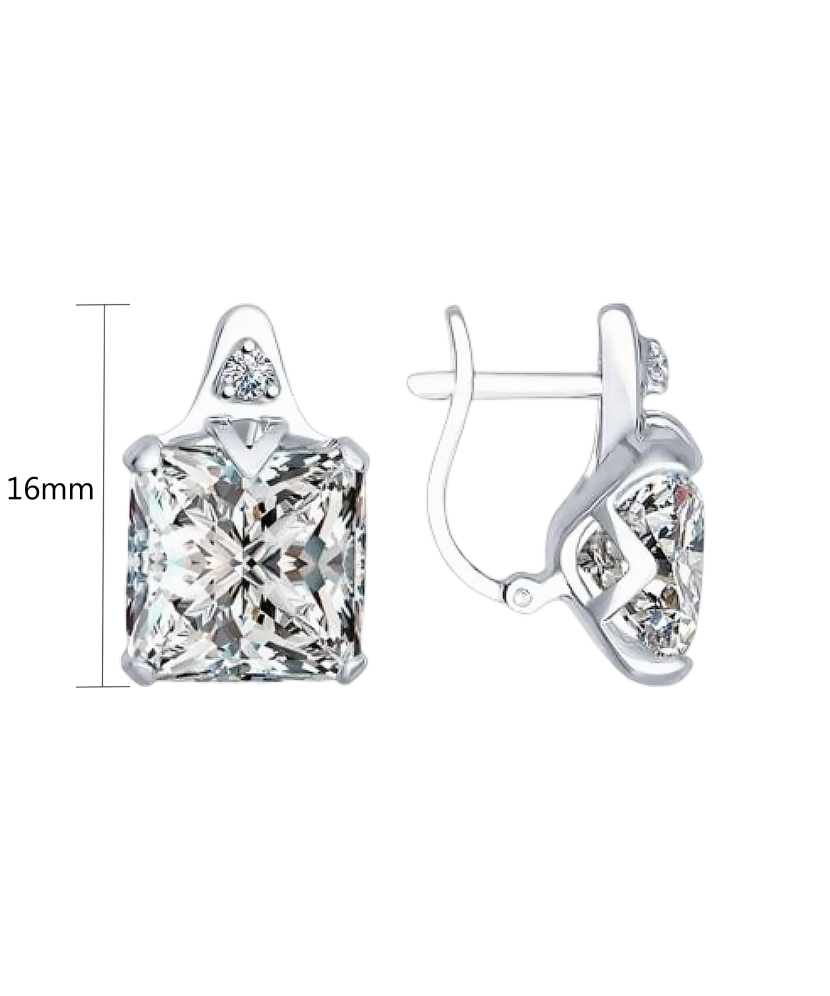 Sterling silver earrings with zircons