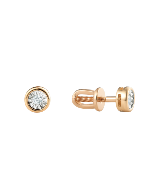 Gold earrings with diamonds