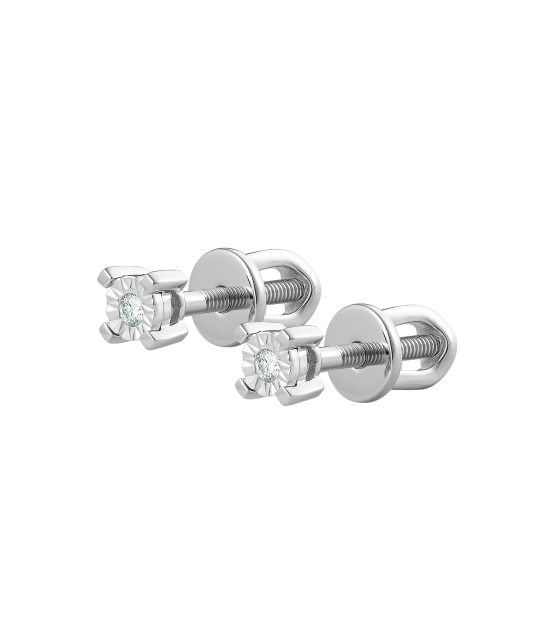 Серьги из белого золота с бриллиантами