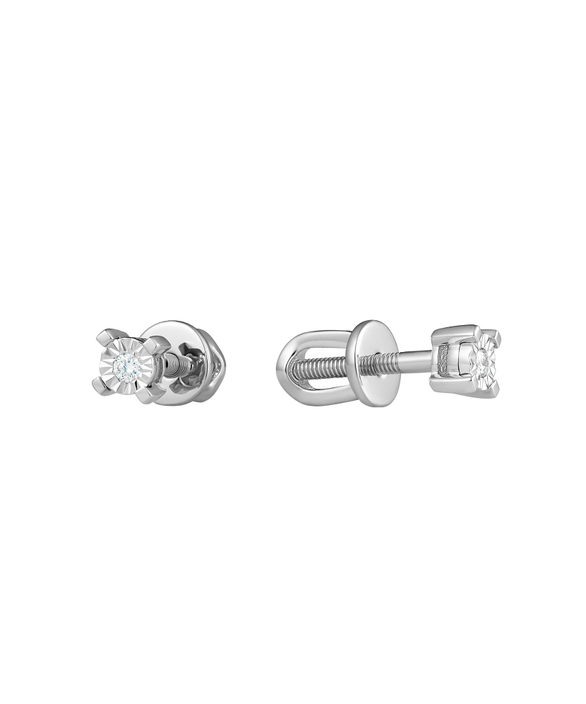White gold earrings with diamonds