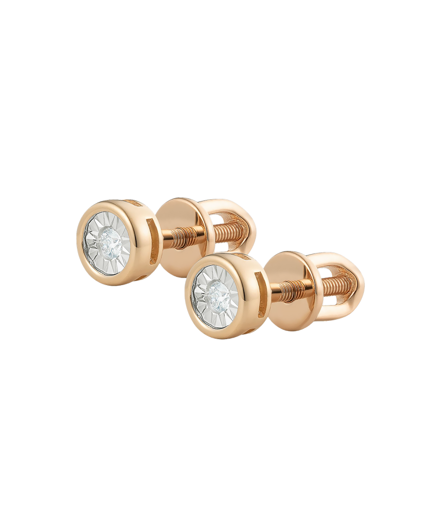 Gold earrings with diamonds