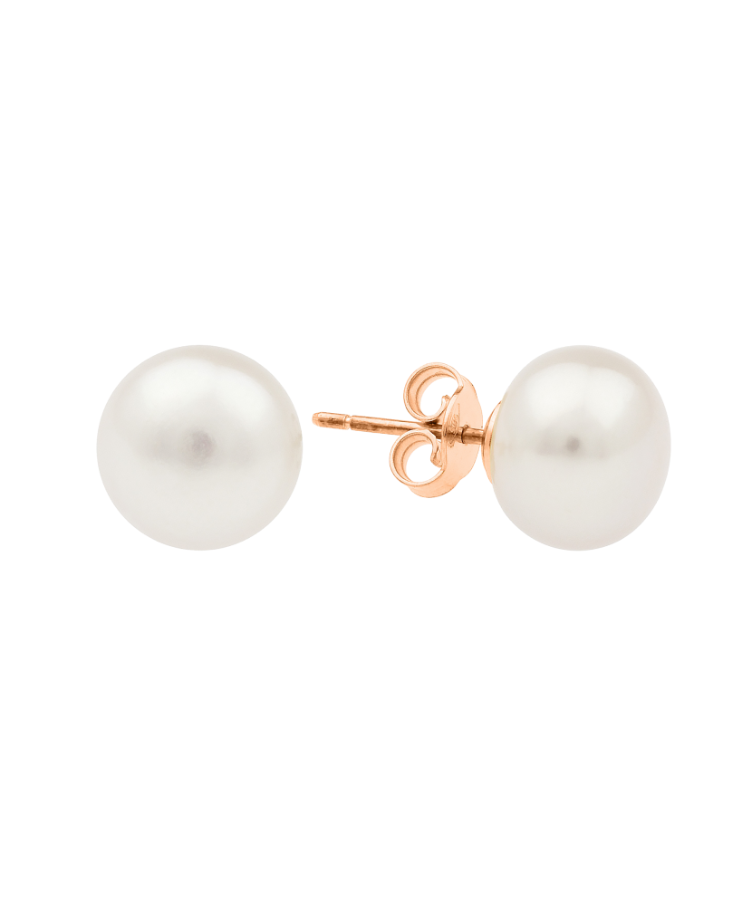 Gold earrings with pearls