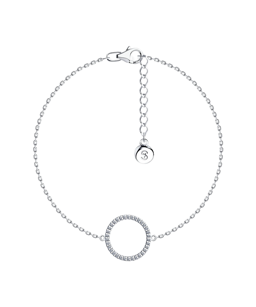 Серебряный браслет с цирконами