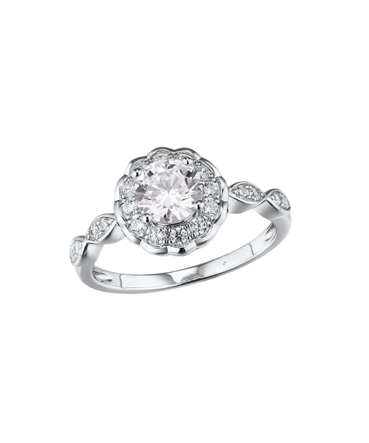 Sterling silver ring with zircons