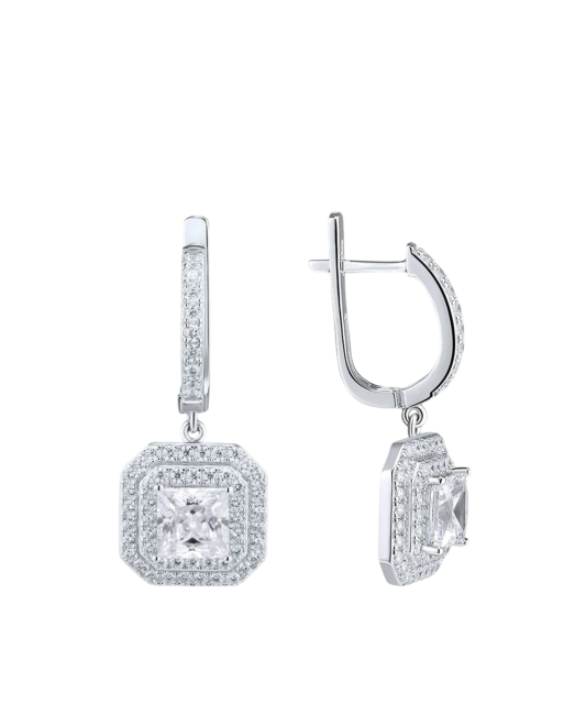 Серьги из серебра с цирконами