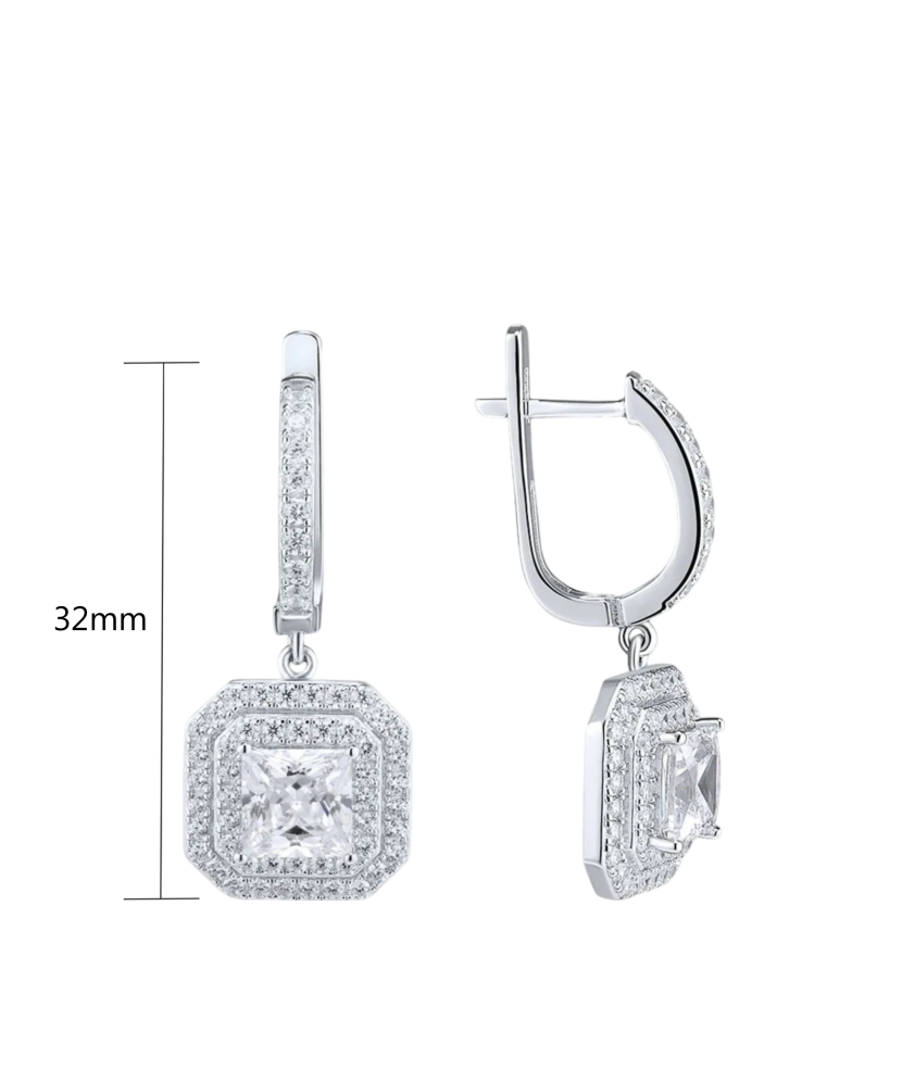 Серьги из серебра с цирконами Серьги из серебра с цирконами