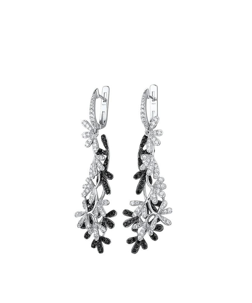 Sterling Silver earrings with zircons and spinels