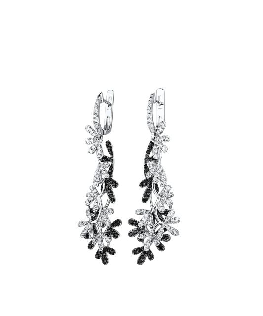 Серьги из серебра с цирконом и шпинели