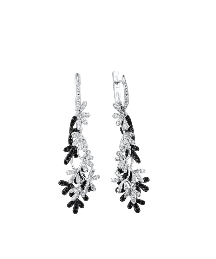 Sterling Silver earrings with zircons and spinels
