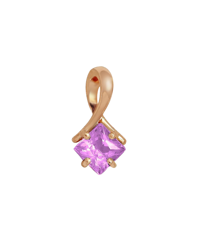 Gold pendant with amethyst
