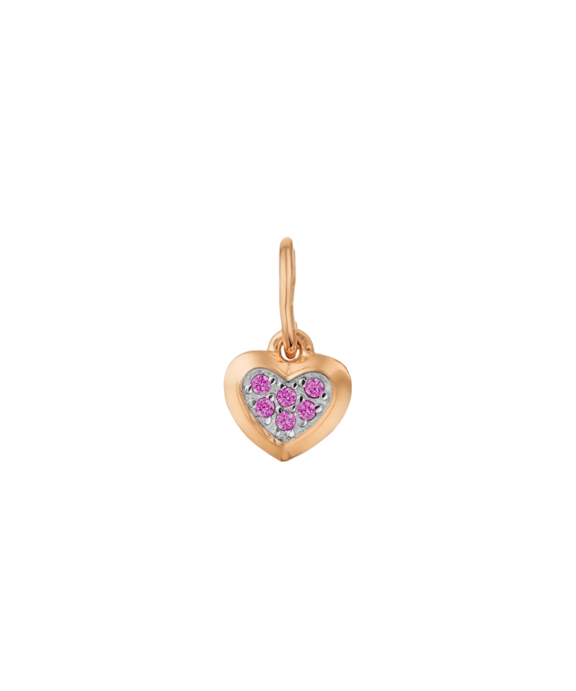 Gold pendant with zircons "heart"