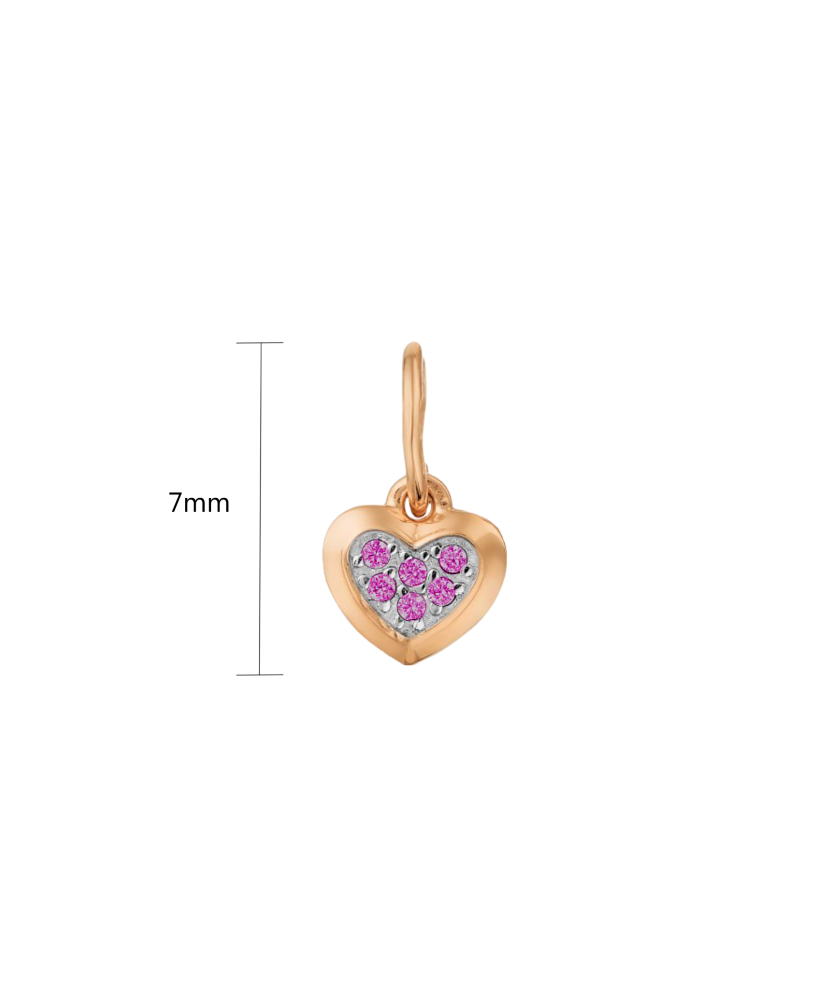 Gold pendant with zircons "heart"