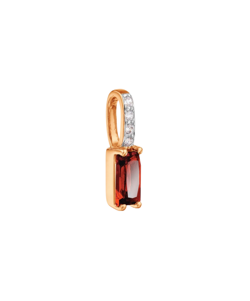 Gold pendant with garnet and zircons