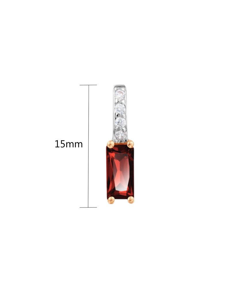 Gold pendant with garnet and zircons