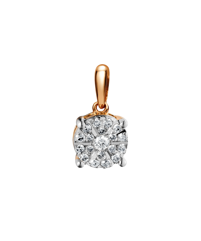 Gold pendant with diamonds