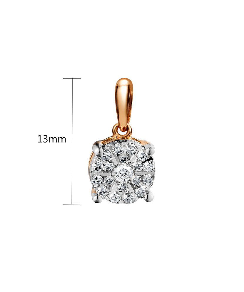 Gold pendant with diamonds