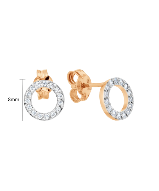 Gold earrings with zircons