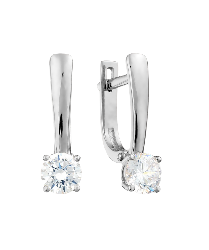 White gold earrings with zircons White gold earrings with zircons