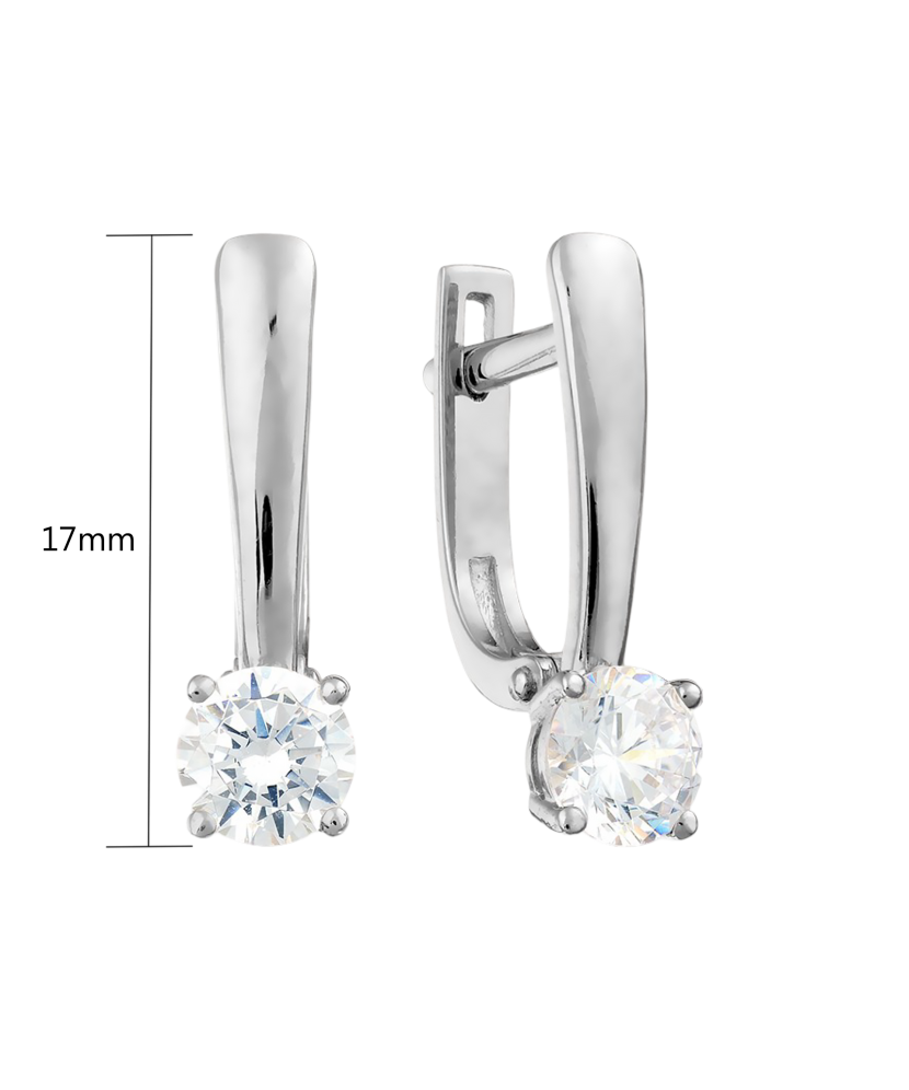 White gold earrings with zircons White gold earrings with zircons