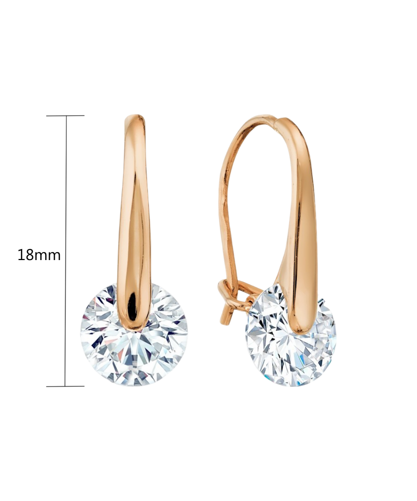 Gold earrings with zircons