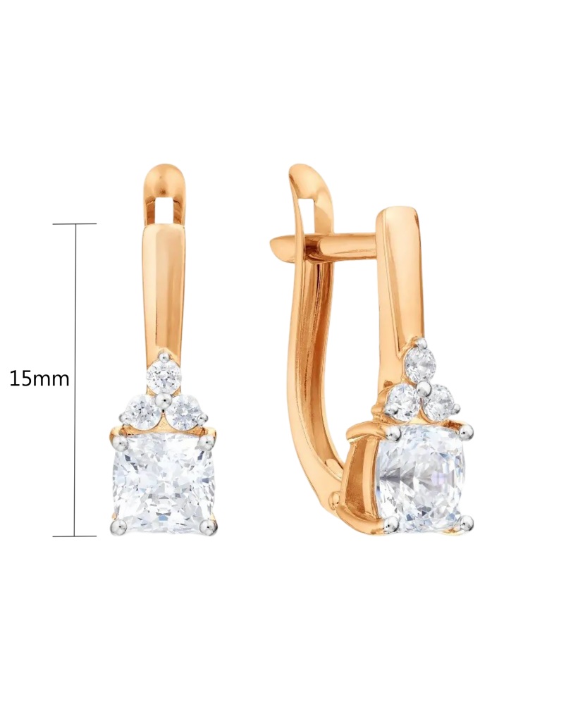 Gold earrings with zircons Gold earrings with zircons
