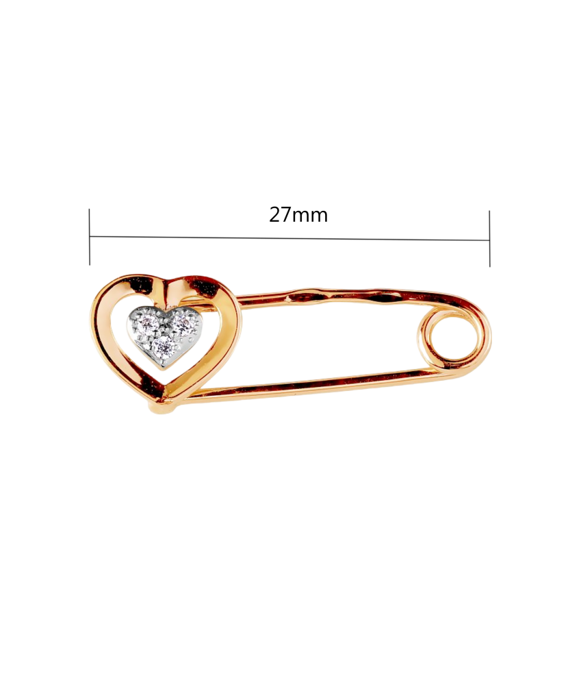 Gold brooch with zircons