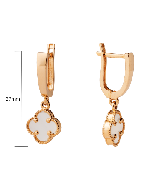 Gold earrings with enamel