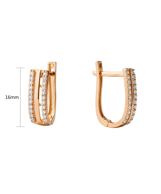 Золотые серьги с цирконами