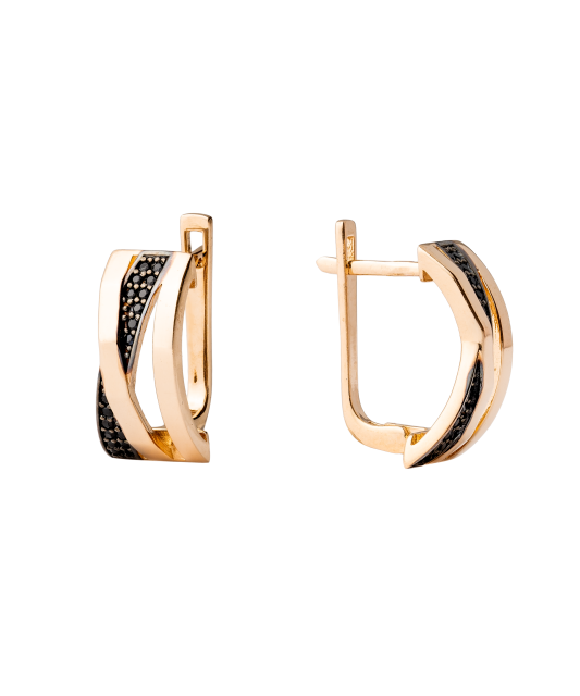 Золотые серьги с цирконами