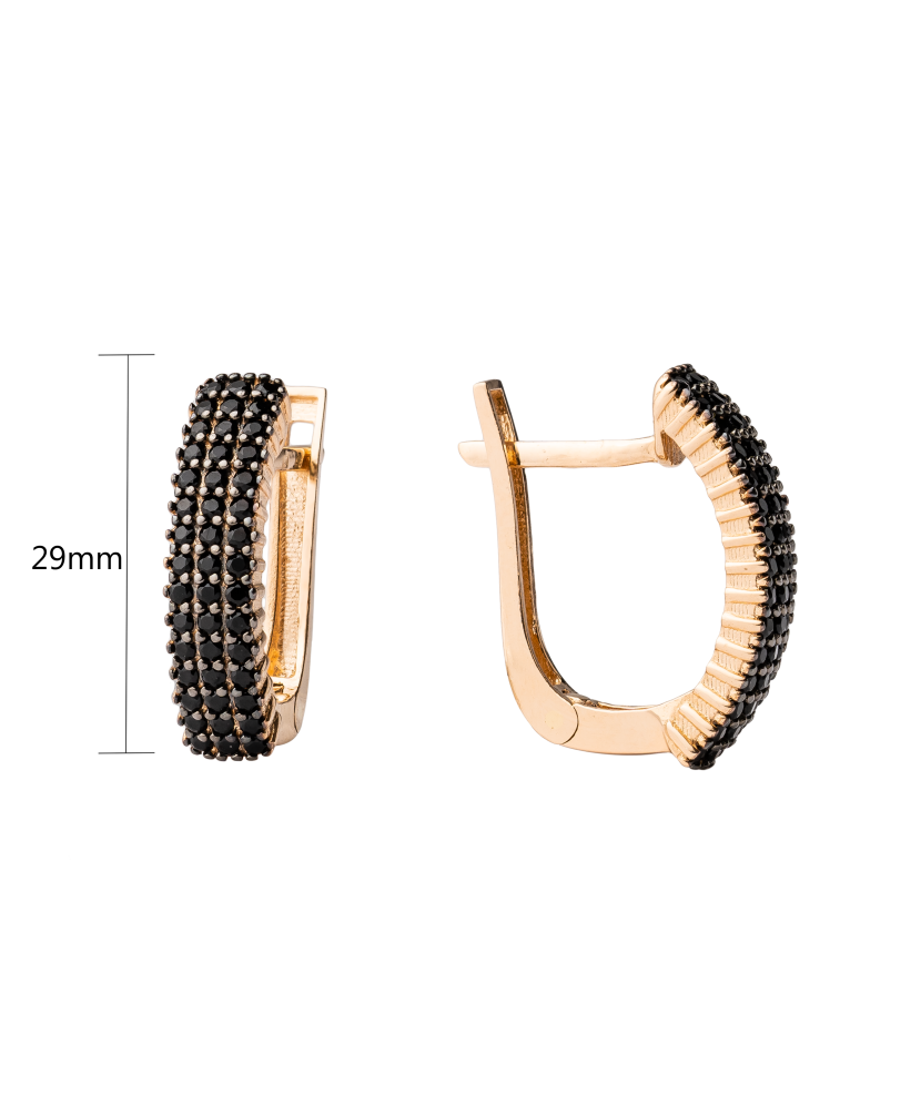 Золотые серьги с цирконами Золотые серьги с цирконами