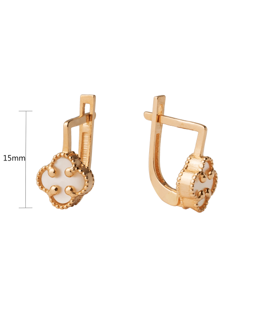 Gold earrings with enamel