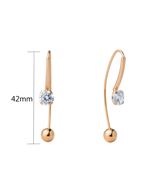 Gold earrings with zircons