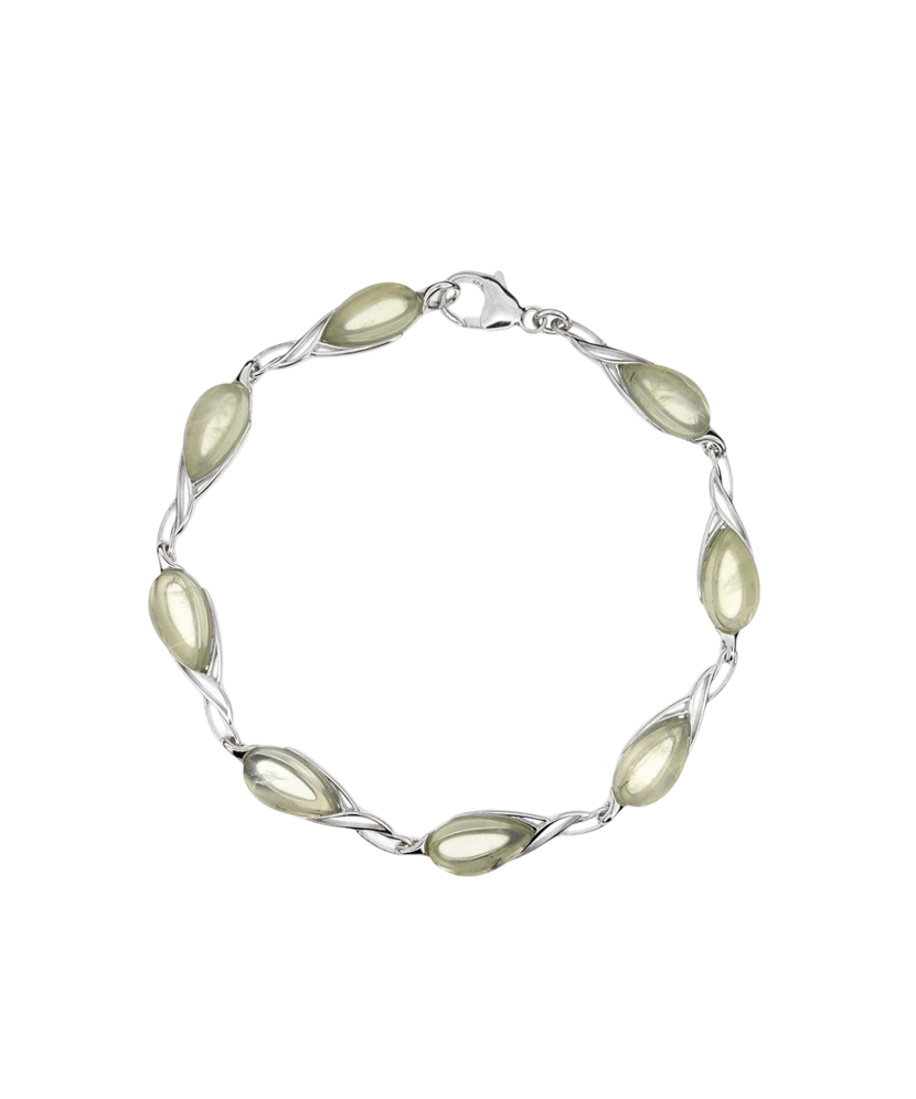 Sterling Silver bracelet with prehnite