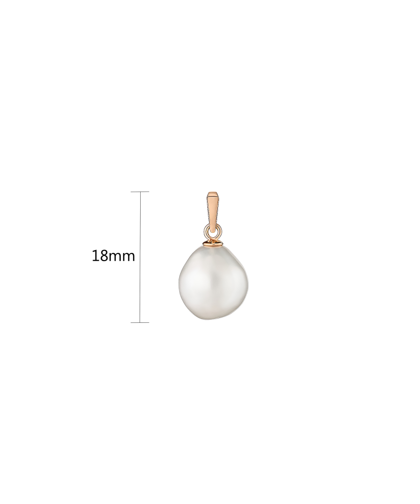 Gilded sterling silver pendant with pearl