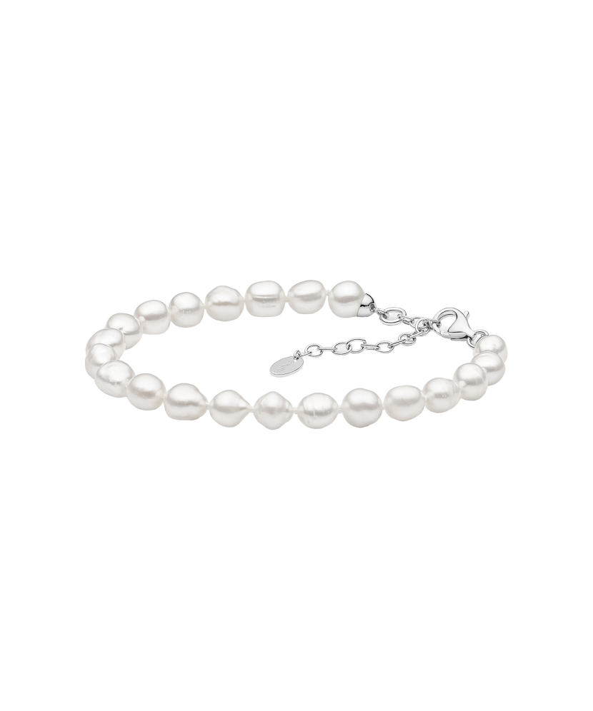 Pearl bracelet with silver