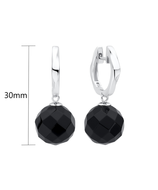 Серьги из серебра с ониксом